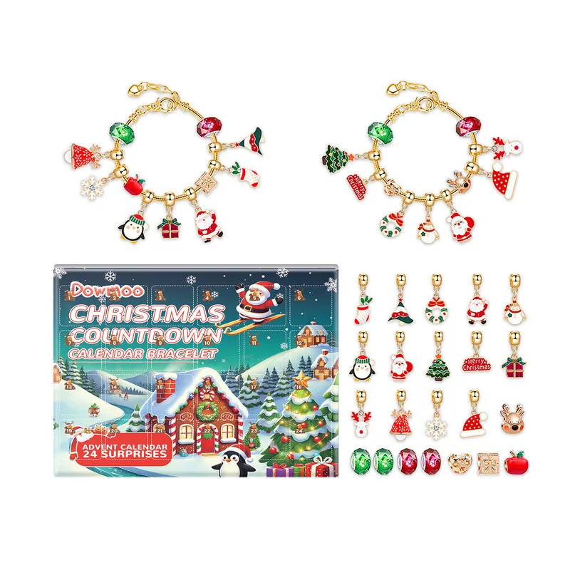 Dowmoo 24-Grid Making Kit Christmas Blind Box تقويم القدوم العد التنازلي سوار لعبة DIY