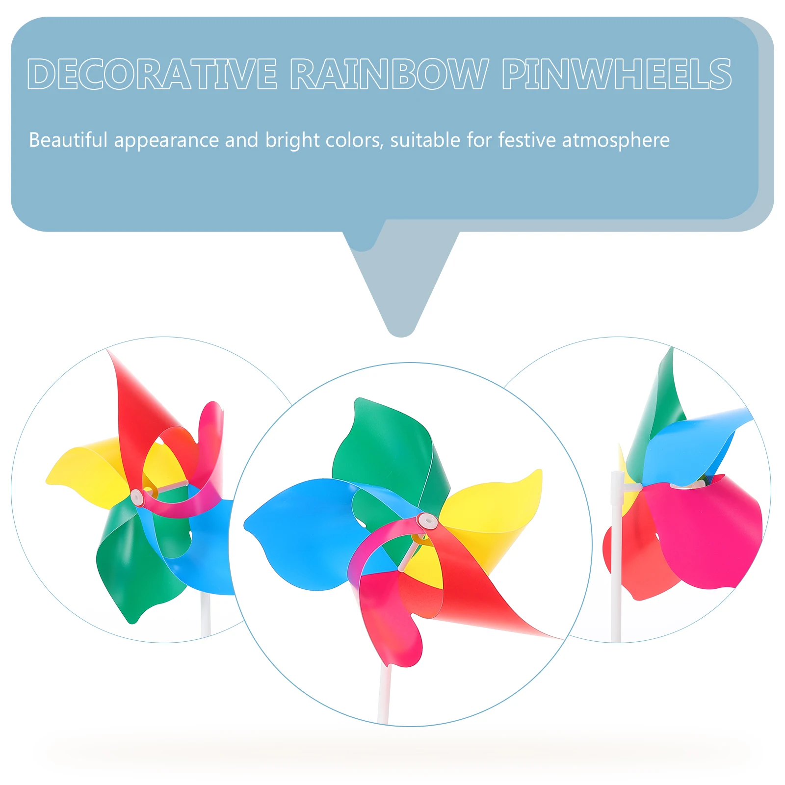 

10 Pcs Colorful Windmill Plastic Pinwheel Toy Outdoor Pinwheels Decorate Handheld Pvc Party Decorative Child