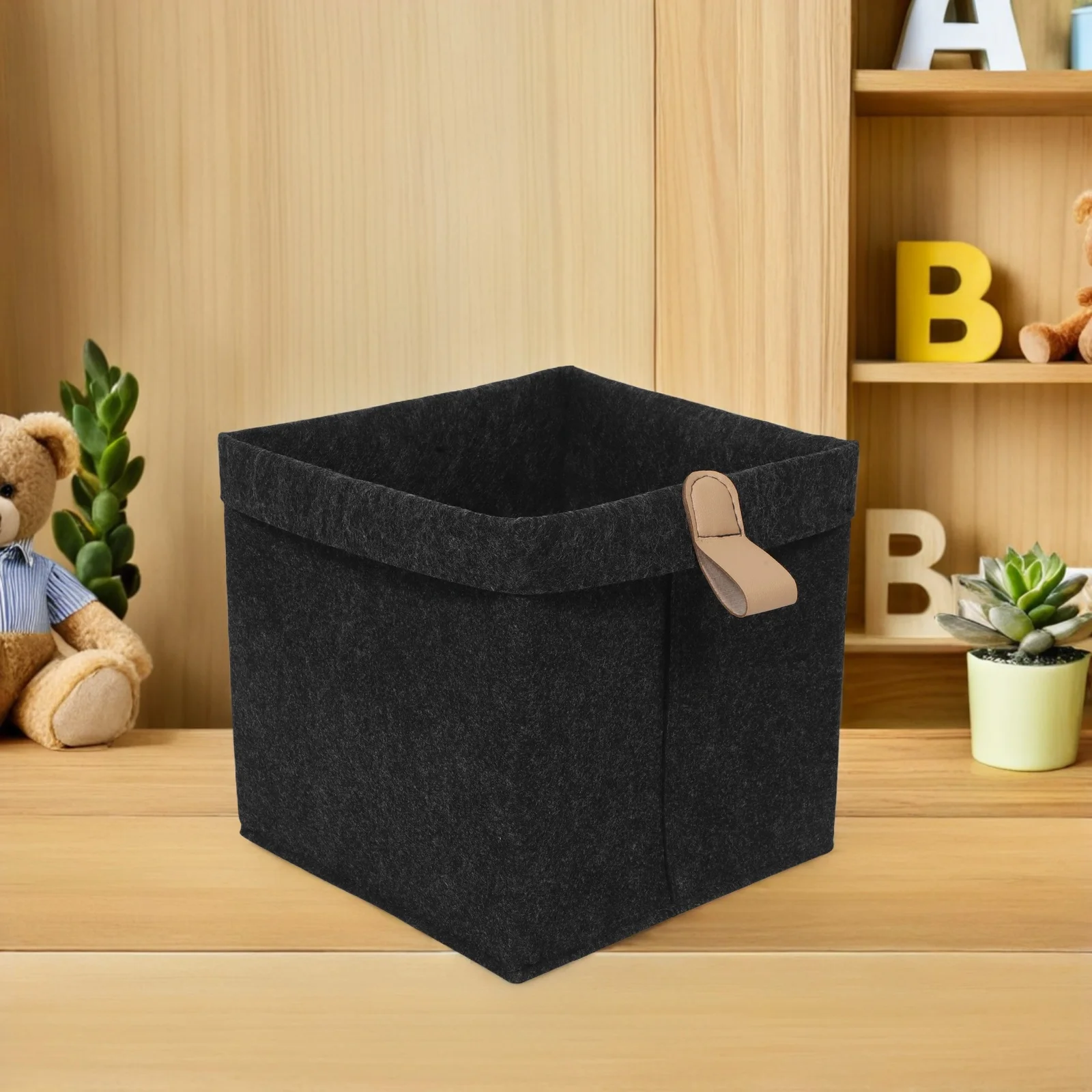 

6Pcs Felt Foldable Storage Baskets Collapsible Organizer Dark Grey for Nursery Closet Shelves Clothes Laundry Cubes Storage Bin