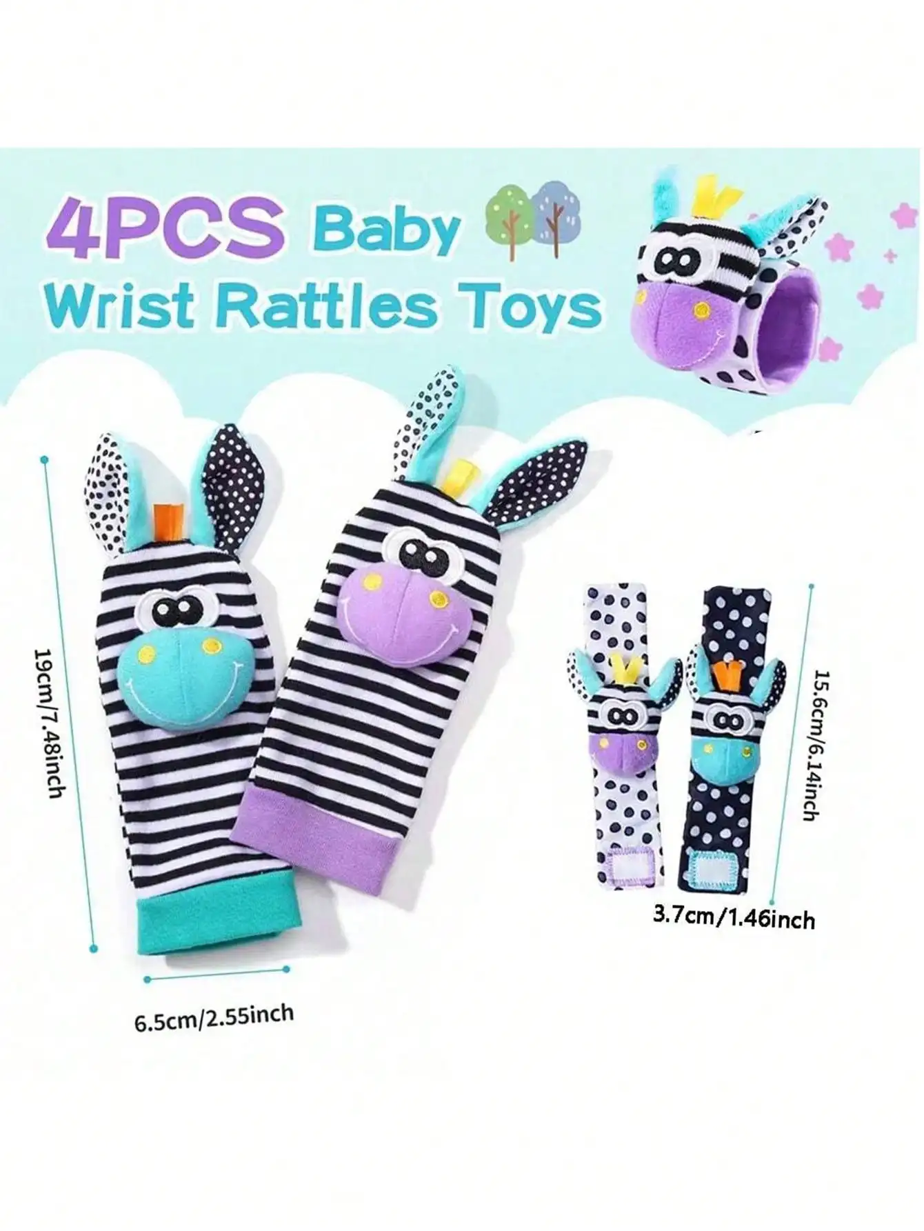 Baby Infant Wrist Rattle Socks Toys 0-12 Month Girl Boy Learning Toy Early Educational Development Cute Toddlers Sensory Gifts view 5
