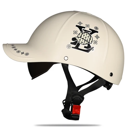 Imagen 2 del producto Medio casco retro para motocicleta, scooter Eléctrico unisex, endoscopio invisible ligero, casco de seguridad, tamaño ajustable