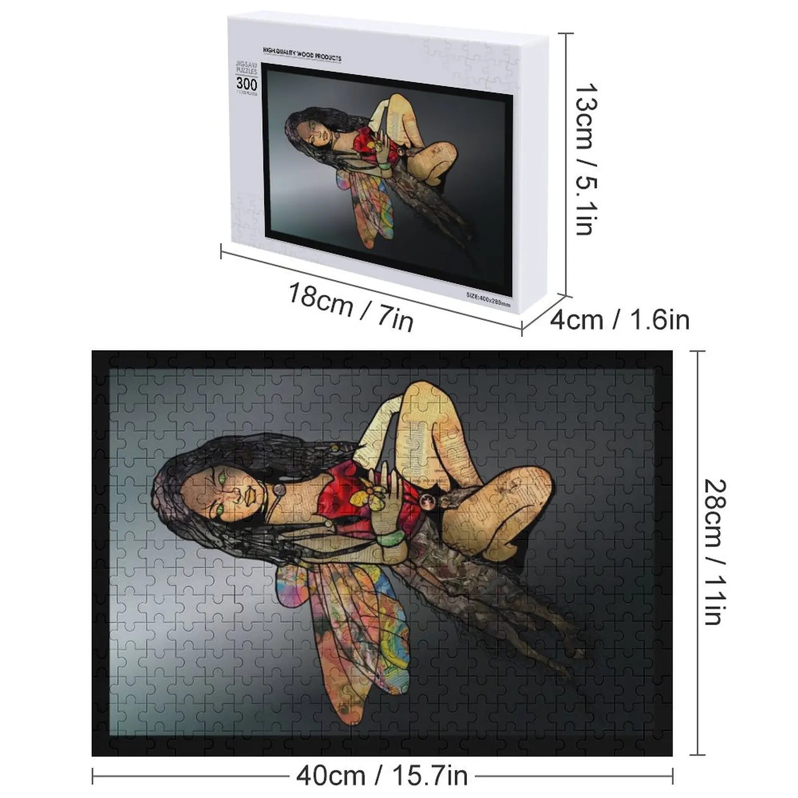 เกมปริศนาจิ๊กซอว์ผีเสื้อโดย BLZ Bob สำหรับเด็ก ทำจากไม้ สามารถใส่ชื่อและรูปภาพส่วนตัวได้
