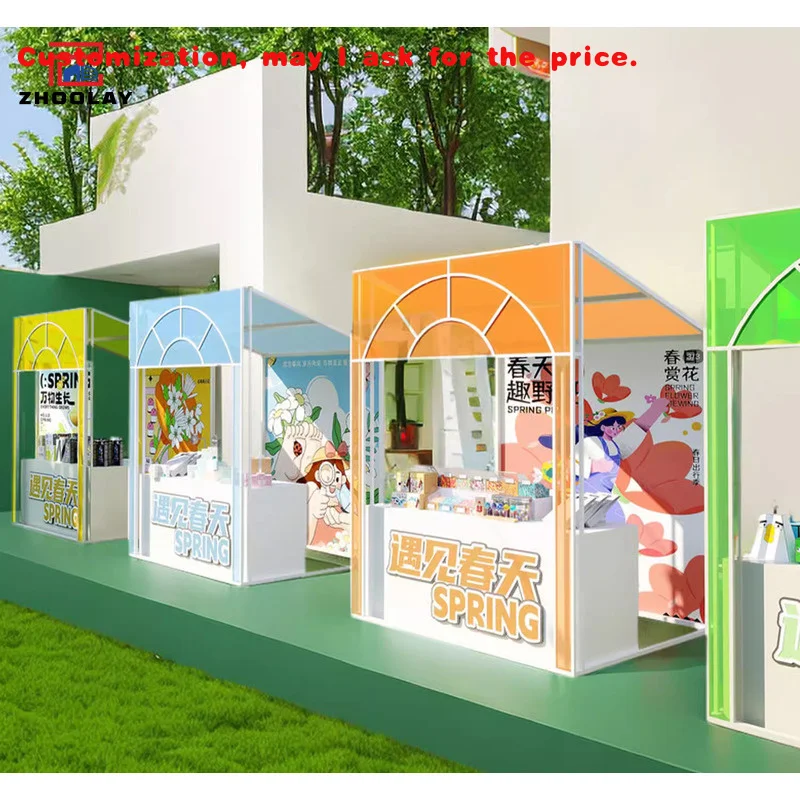 custom.Market Commercial Activity Display Shed Night Market Food Snack Sale Rack Mobile Stand