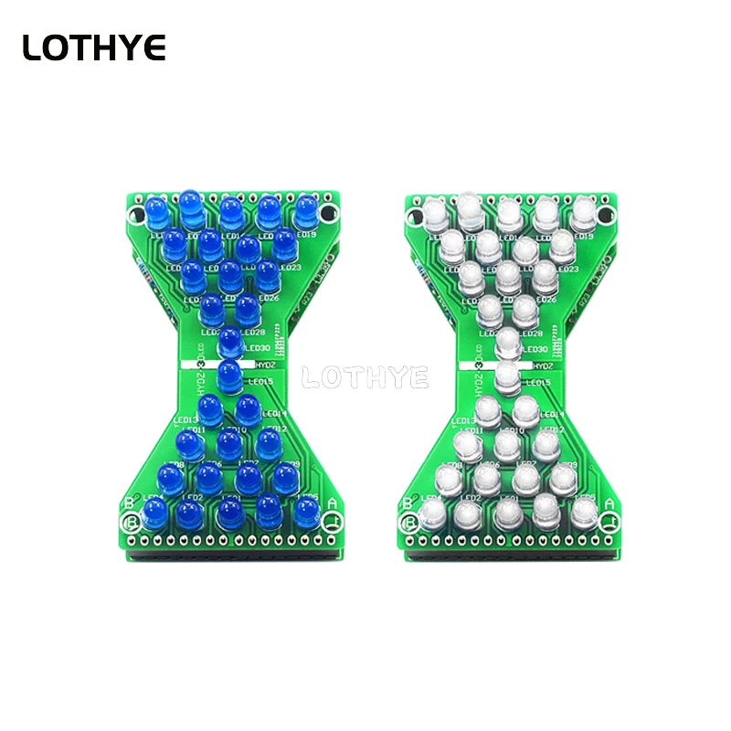 30LED Rood Blauw Groen elektronische zandloper DIY Elektronische Kit DC 3.3-5 V Snelheid Verstelbare Lichtgevende Soldeermontage