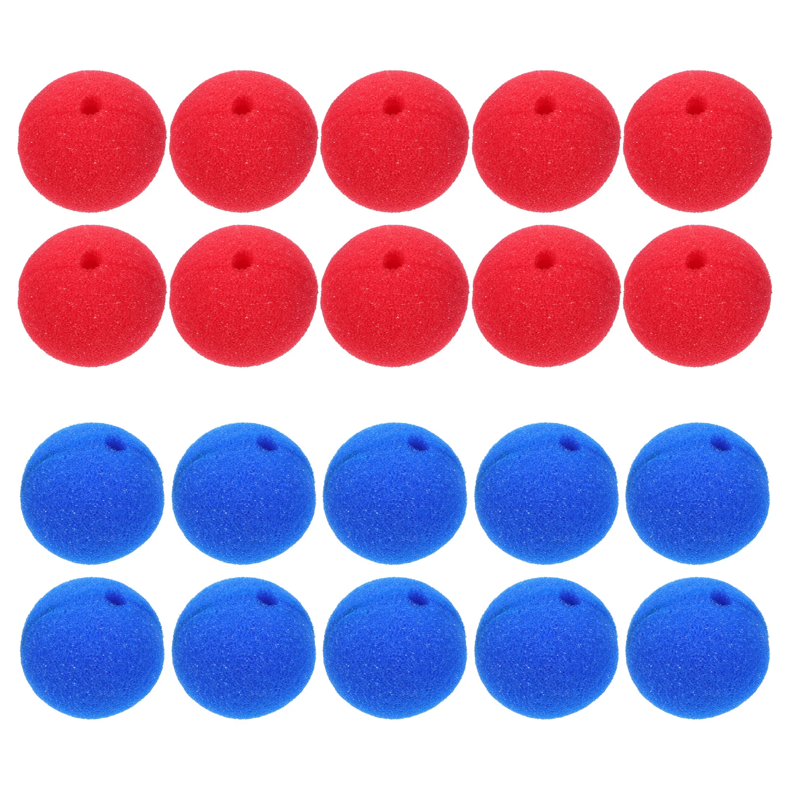 40 pièces drôle éponge Clown accessoires de fête professionnels accessoires de scène pour la fête de noël Halloween (5CM de diamètre, rouge 20 pièces + bleu 2
