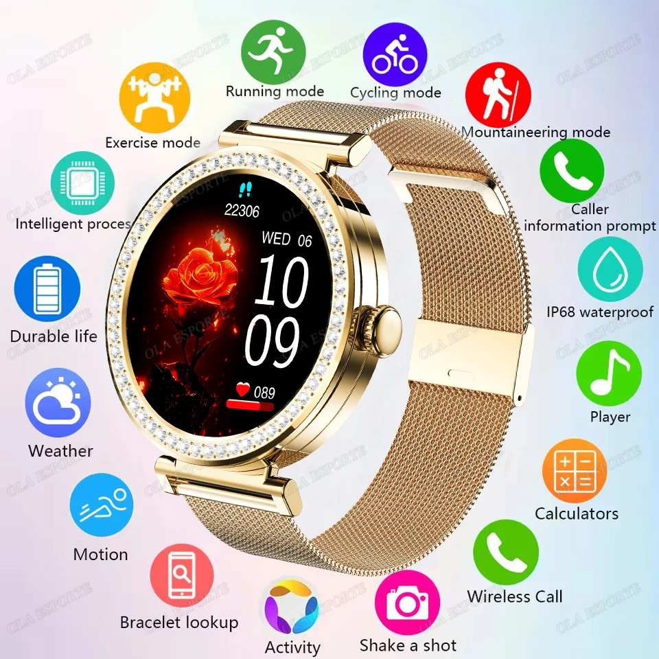 

New ECG Monitor Smartwatches Bluetooth Call Heart Rate Blood Pressure/Oxygen Sleep Monitor Waterproof Sports Smart Watch Women
