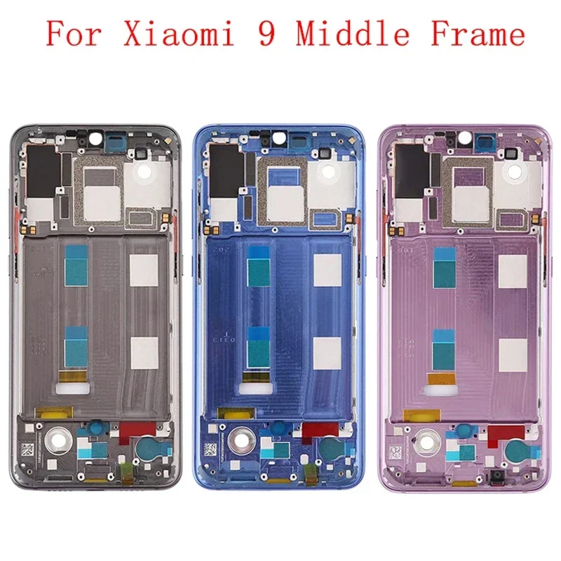 Châssis de panneau de plaque de lunette LCD de cadre moyen pour Xiaomi Mi 9 SE 9 Lite, boîtier de téléphone, pièces de réparation de cadre LCD en métal