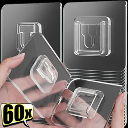 Transparent Double-Sided Hooks for Kitchen Bathroom Storage Hook Plug Sucker Holders Traceless Self Adhesive Wall Hook Organizer