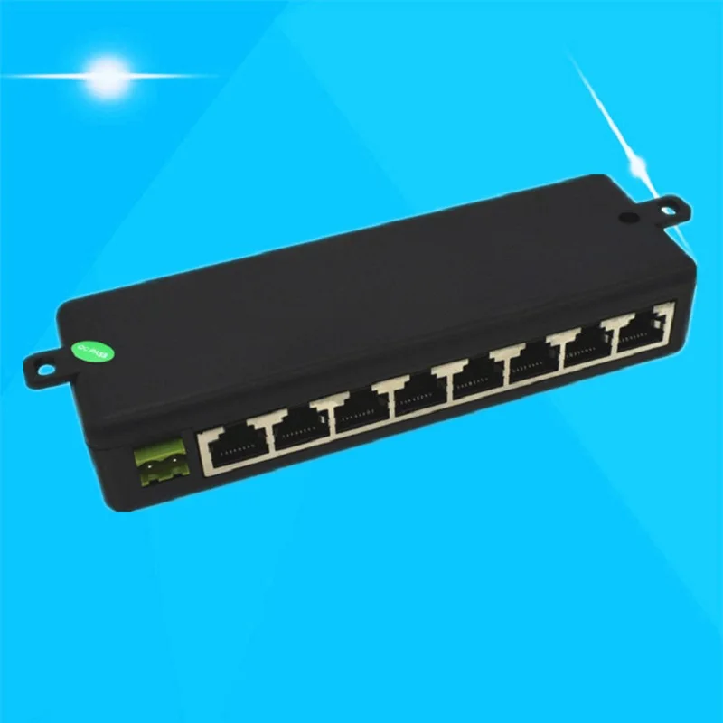 4 Ports 8 portsPoE Injector PoE Power Adapter Ethernet Power Supply Pin 4,5(+)/7,8(-) Input DC12V-DC48V for IP Camera