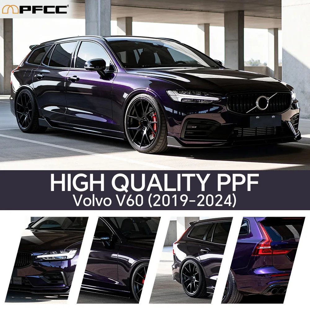 For Volvo V60 2019-2024 8.5Mil TPU Paint Protection Film Car Body Bumper Pre-cut PPF Bra Clear Kit Anti-scratch Resistant Cover