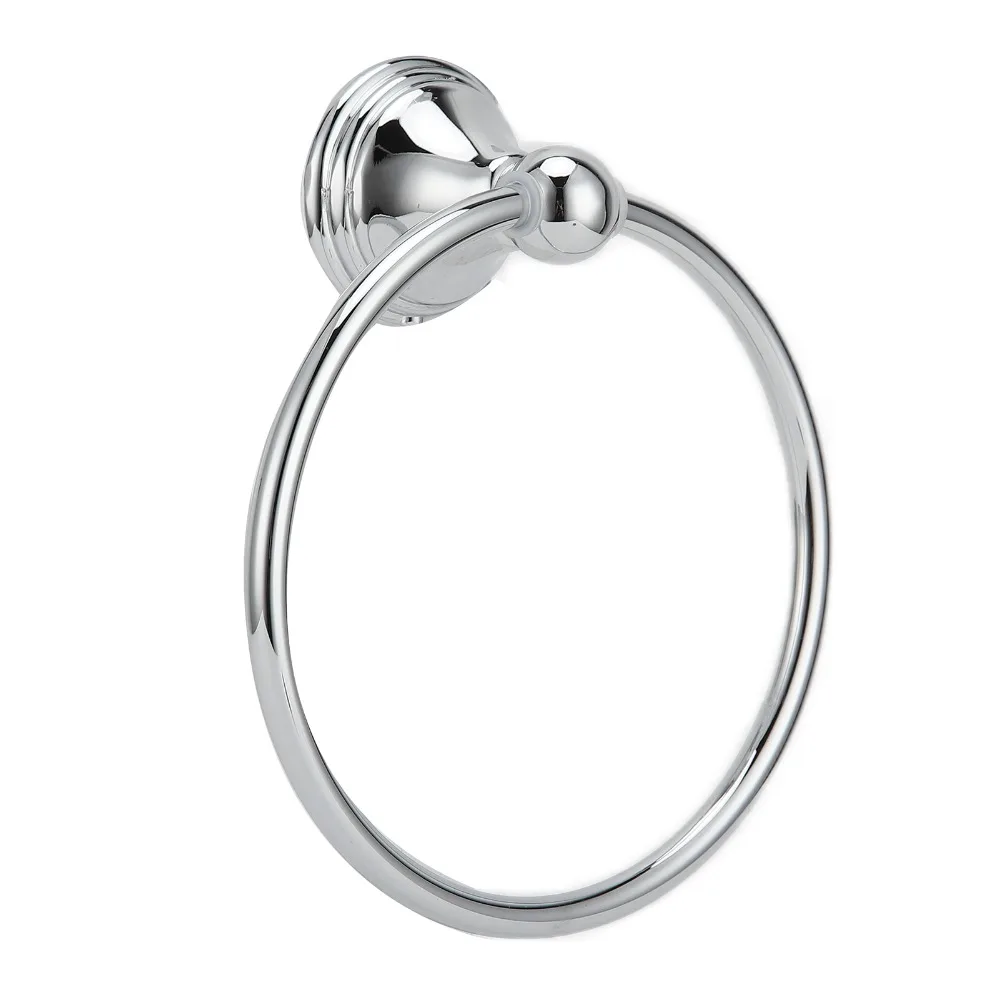 

Modern Stainless Steel Zinc Alloy Towel Ring Silver Chromeplate Towel Holder Round Wall Mounted Towel Rack Home Hotel