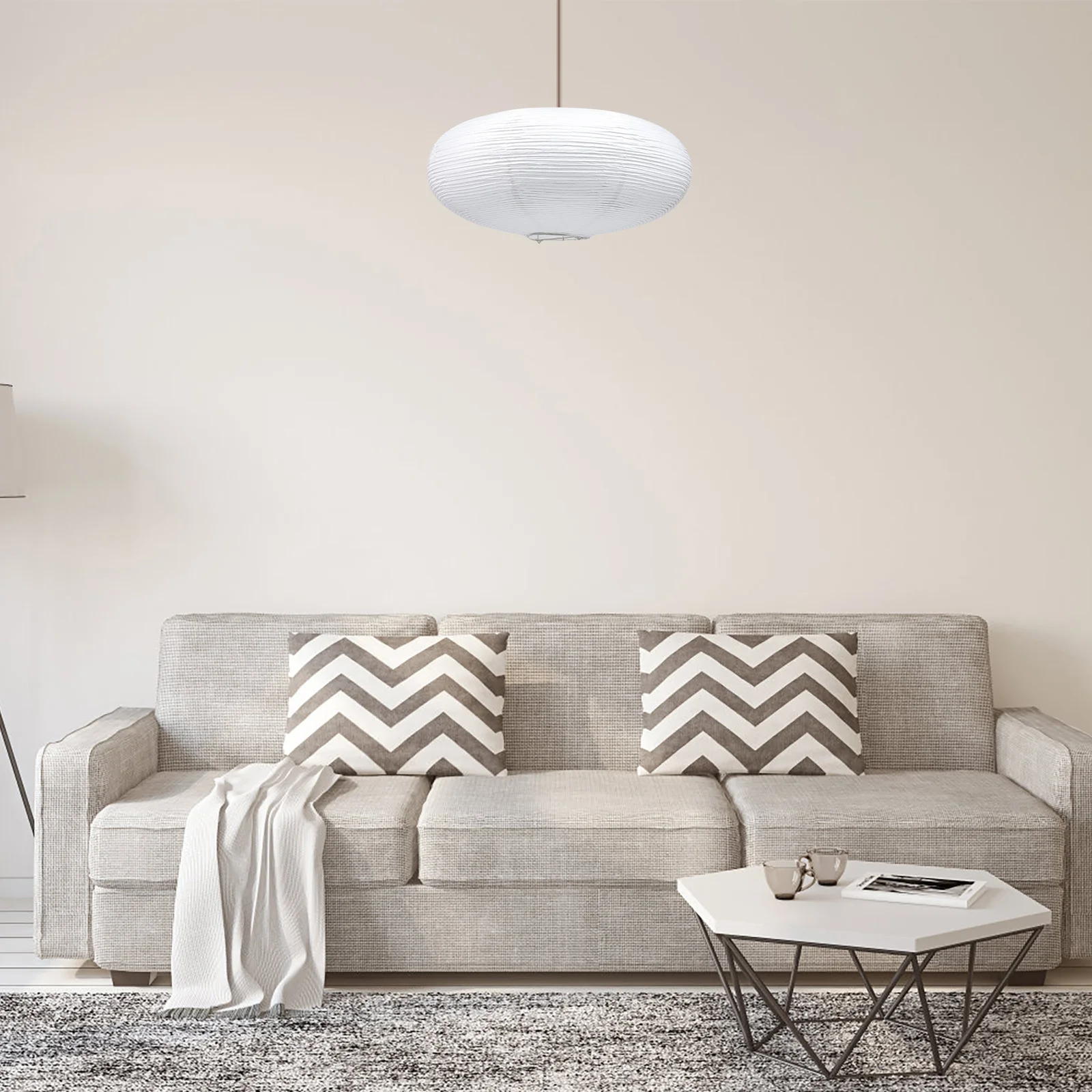 Multi-Function Paper Lamp Shade White Ceiling Light Cover for Home Decor Pendant Fixture Replacement Soft Cozy Brightness