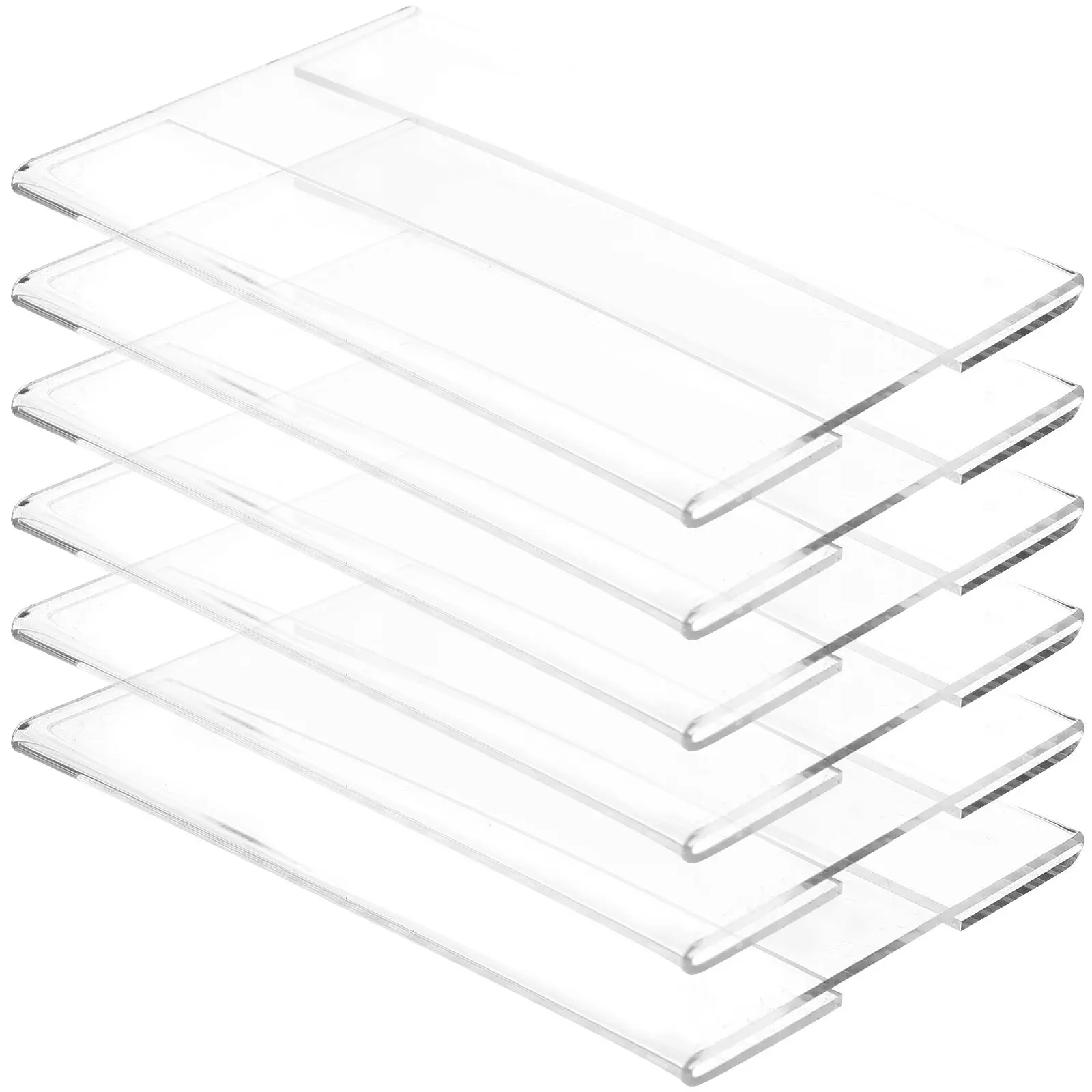 

6Pcs Flat Price Tag Multi-Function Sign Holder Stable Price Tag Display Accessories for Supermarket Store Shelf Labels