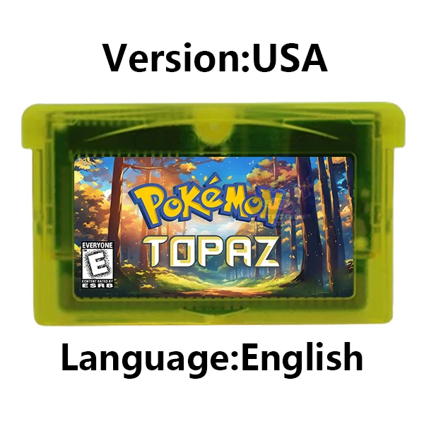 GBA Game Cartridge Pokemon Series Cawps Emerald Seaglass Rouge Opgeladen Geel Lunar Dark Violet Videogameconsolekaart