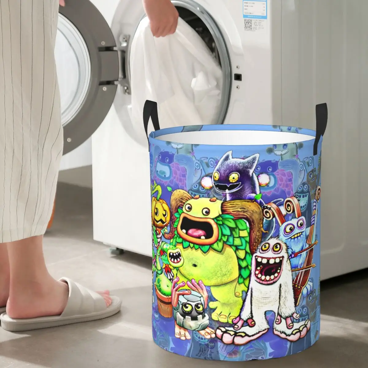 

Складные корзины для белья с героями моих поющих монстров, корзина для хранения грязной одежды, домашний органайзер, корзина