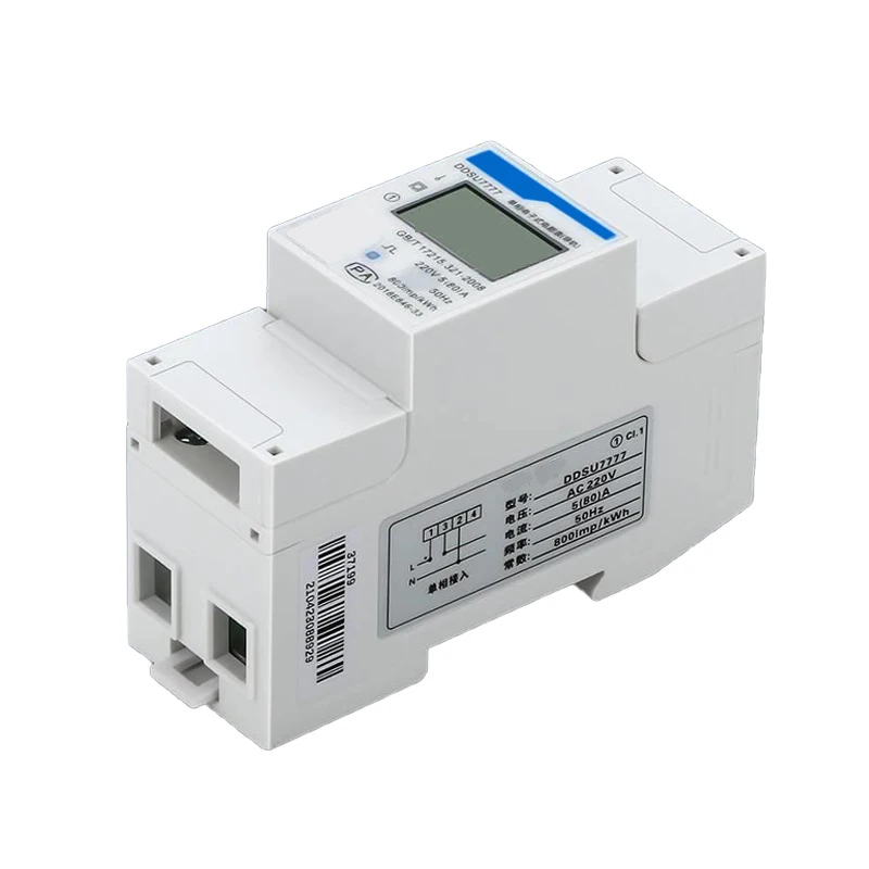 มิเตอร์วัดพลังงาน BOY-EM01 คุณภาพสูง พร้อมจอ LCD แบบเฟสเดียว ติดตั้งบนราง DIN วัดค่าไฟฟ้าเป็นกิโลวัตต์ชั่วโมง