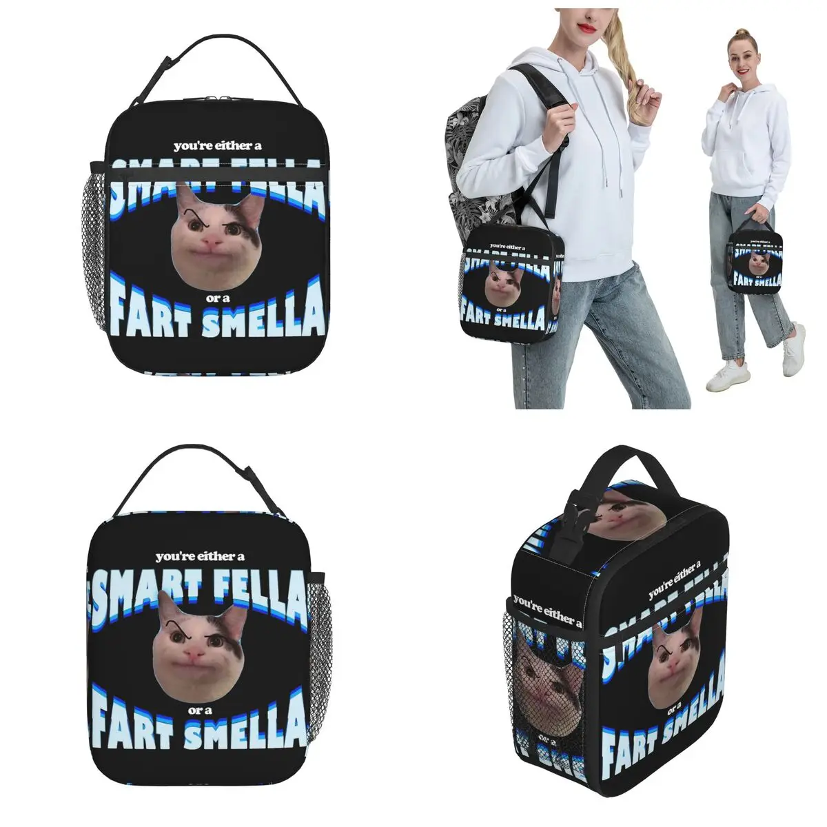 You're Either A Smart Fella Or A Fart Smella Product Insulated Lunch Bag For Office Storage Food Boxes Portable Lunch Boxes