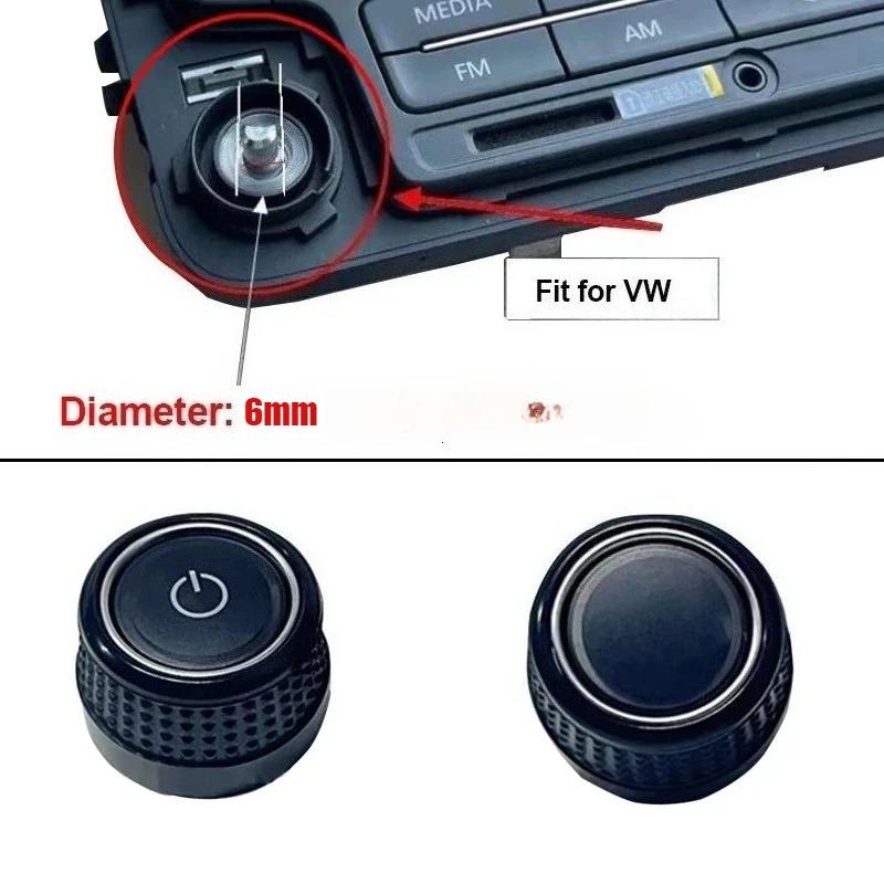 

New Interior Info Radio CD GPS Display Screen Start Switch Volume Button for Volkswagen Polo 5 6R MK5 GTI Fox Golf 6 Accessories