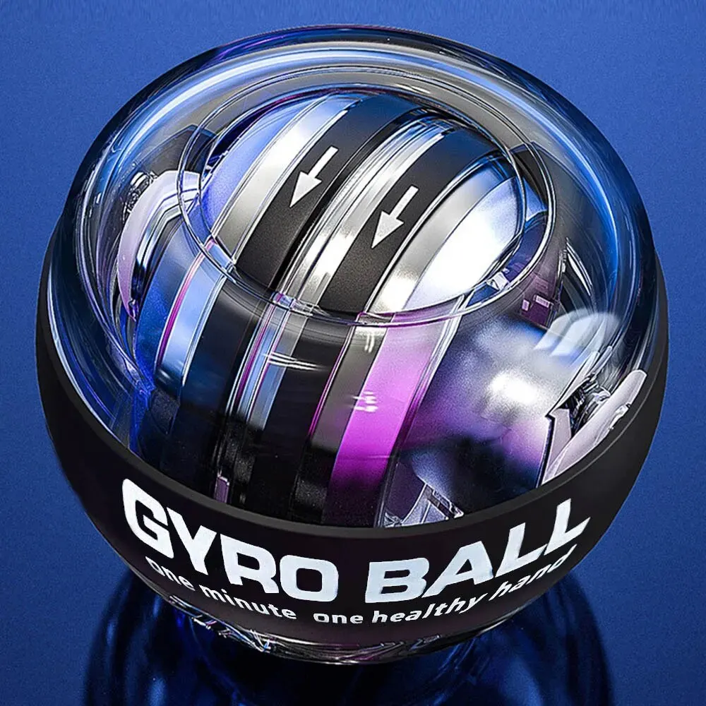 Piłka LED na nadgarstek Power Trainer Ball Auto-Start Żyroskopowy przyrząd do ćwiczeń dłoni i przedramienia Mocna piłka żyroskopowa na nadgarstek Sprzęt do ćwiczeń sportowych
