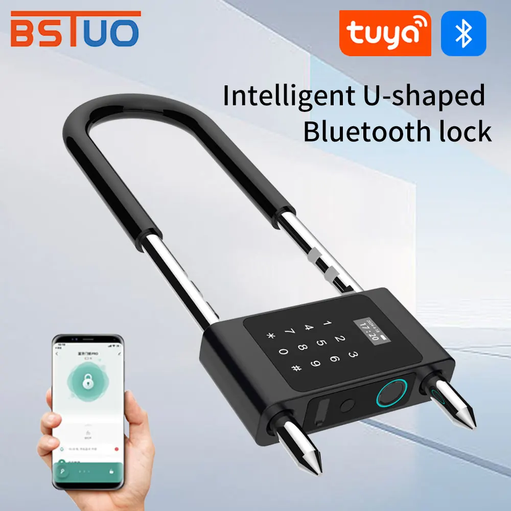 

HAHA-Lock App Controlled Smart Lock Highly Secure Door U-Shaped Lock Bluetooth IC Card Electronic Digital Lock Office Anti Theft