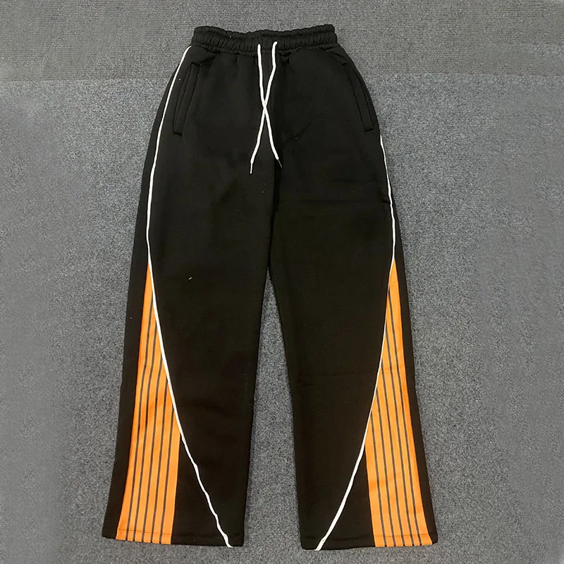 موضة المشارب السراويل خمر الهيب هوب عداء ببطء الرياضة قيعان التباين الرباط Sweatpants تقسم جيب فضفاض النساء السراويل #3