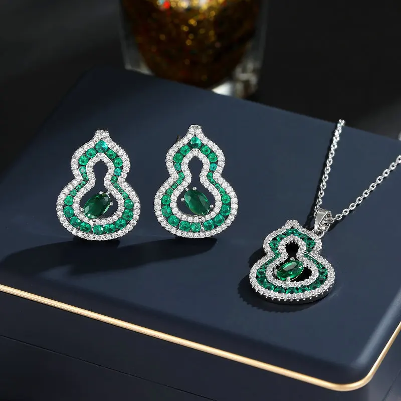 

Bilincolor Zircon Inlaid Gourd Earrings for Women