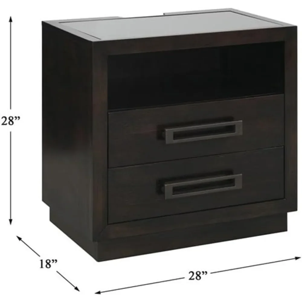 Тумбочка с 2 ящиками, уголь