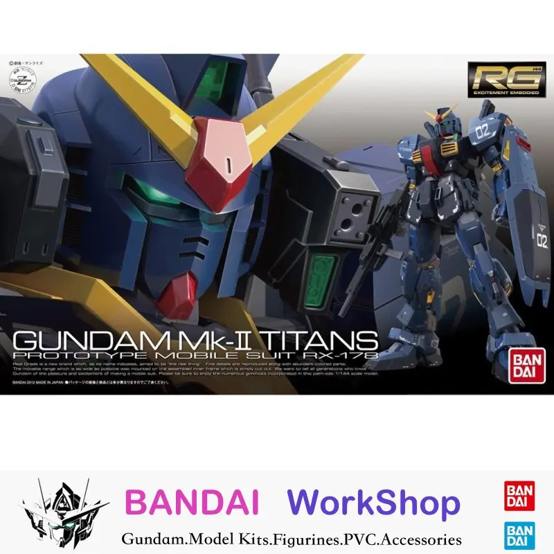 

Bandai Original Gundam 1/144 RG 07 RX-178 Gundam MK-II Titans Action Figure Assembly Model Kit Collectible Gifts