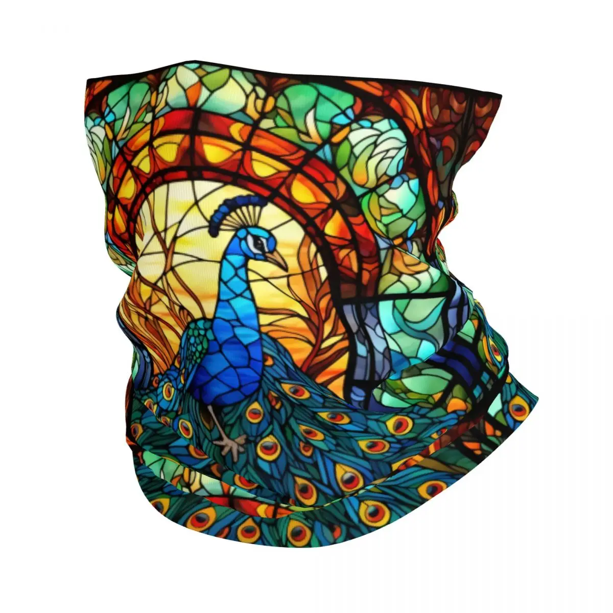 Gorgeous Peacock Scarf Neckerchief Neck Face Mask Polyester