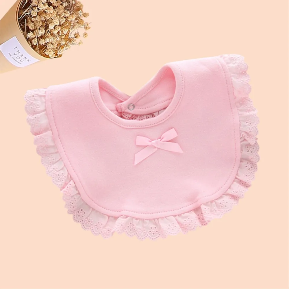 Baby Bib double - sided White Gauze Saliva Towel Lace Princess Wind Bib Baby Princess Sweet Burp Cloth Waterproof