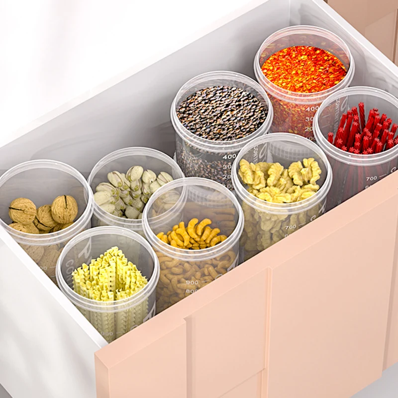 2/4PCS Food Grade Grain Storage Tanks Sealed Cans Moisture-proof Kitchen Jar Organizer Portable Snack Insect Proof Household Box