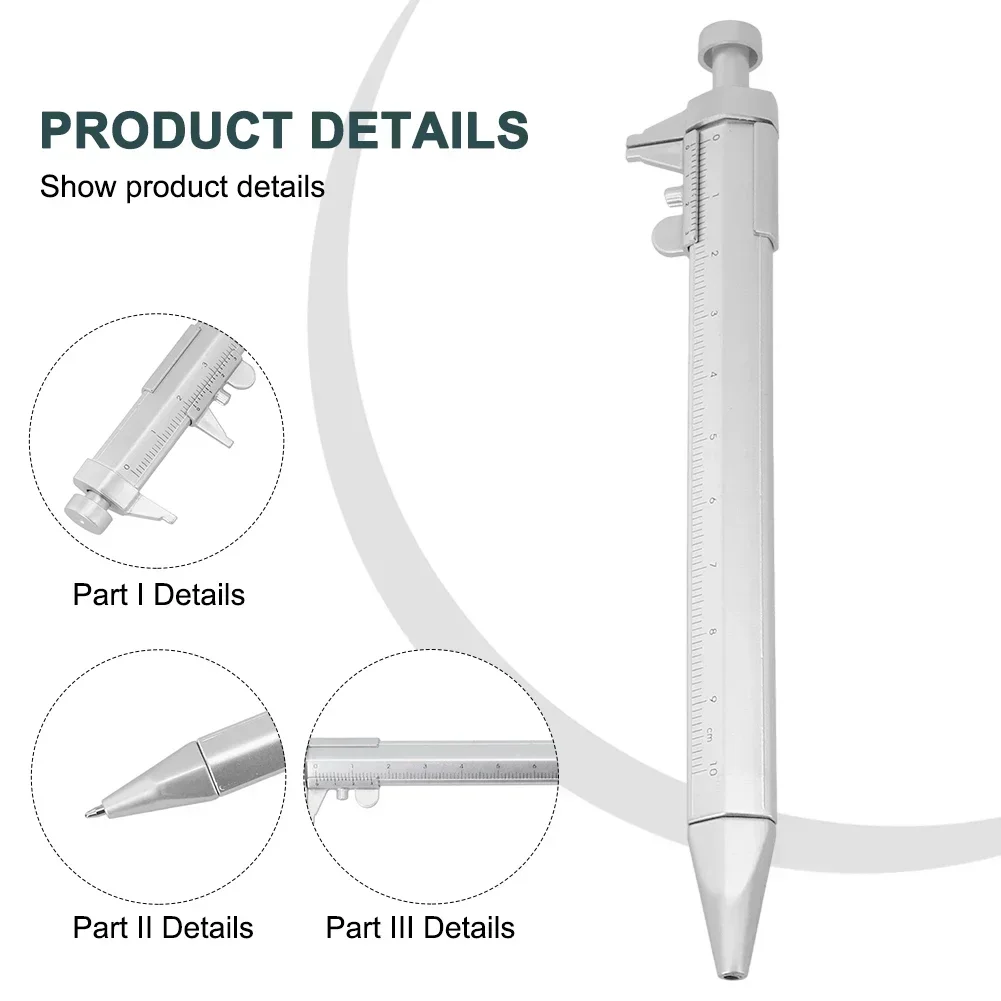 Vernier Caliper Pen Metal Calipers Gauge Measuring Tools Students Multifunction Tool Ballpoint Pen Gel Ink Pen For Measuring