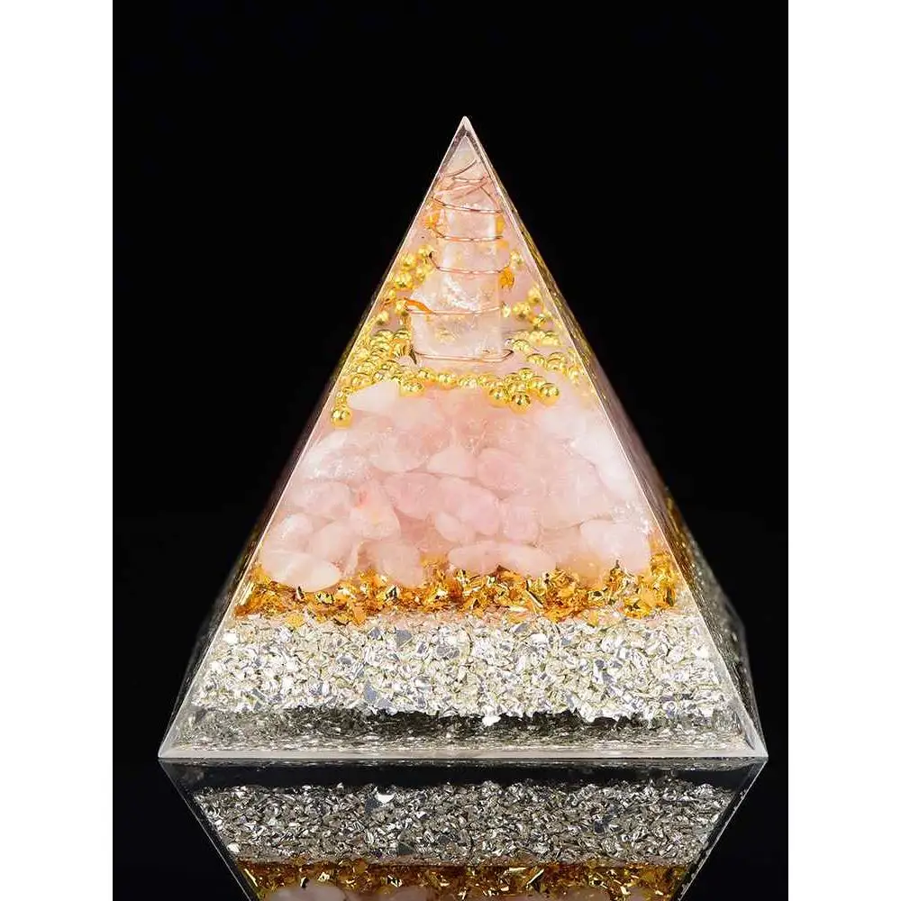 

Pink crystal trick peach blossom pyramid ornament