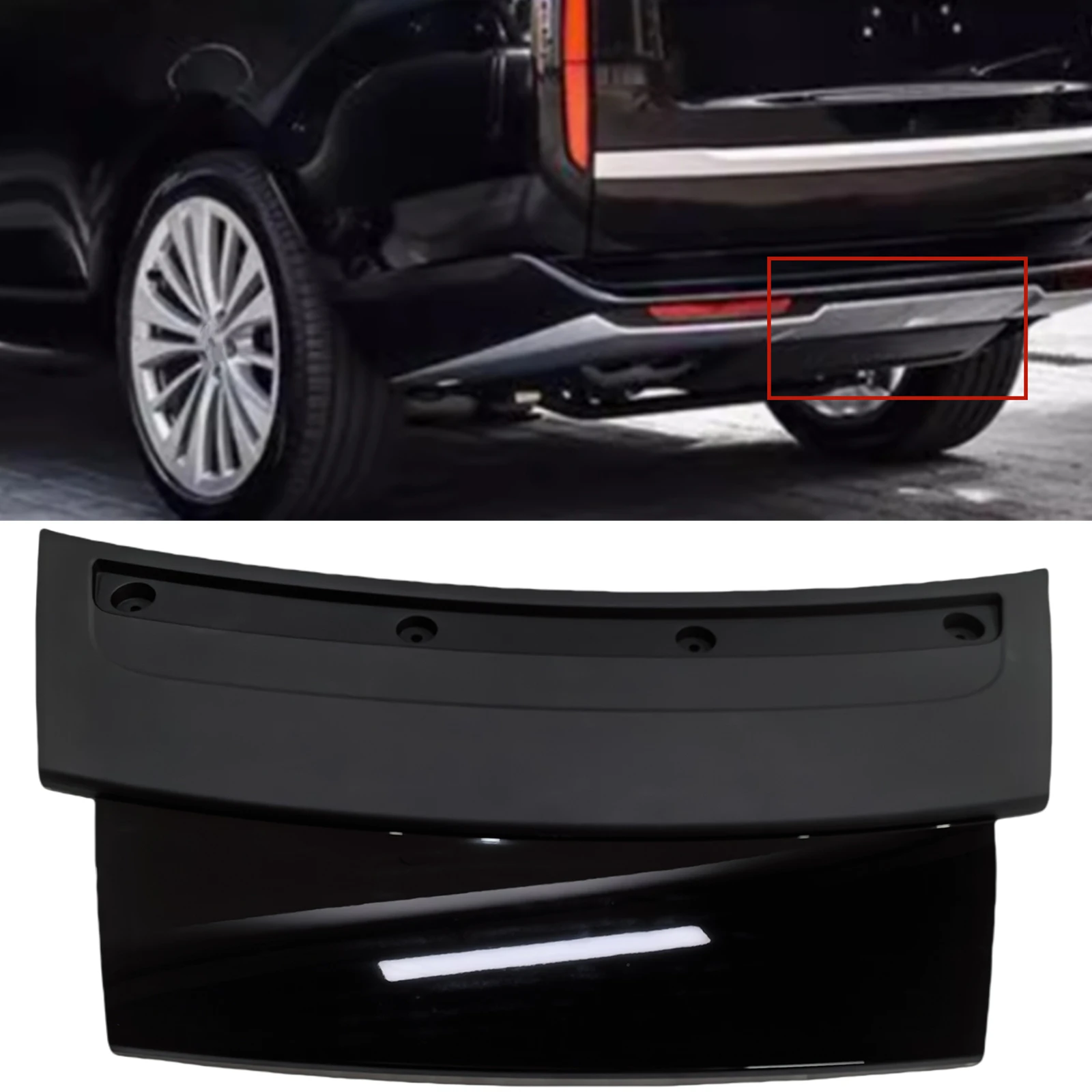 

Rear Bumper Towing Tow Hook Cover Black Tail Lower Spoiler Skid Guard Plate Protector For Land Rover Range Rover L460 2022-2024