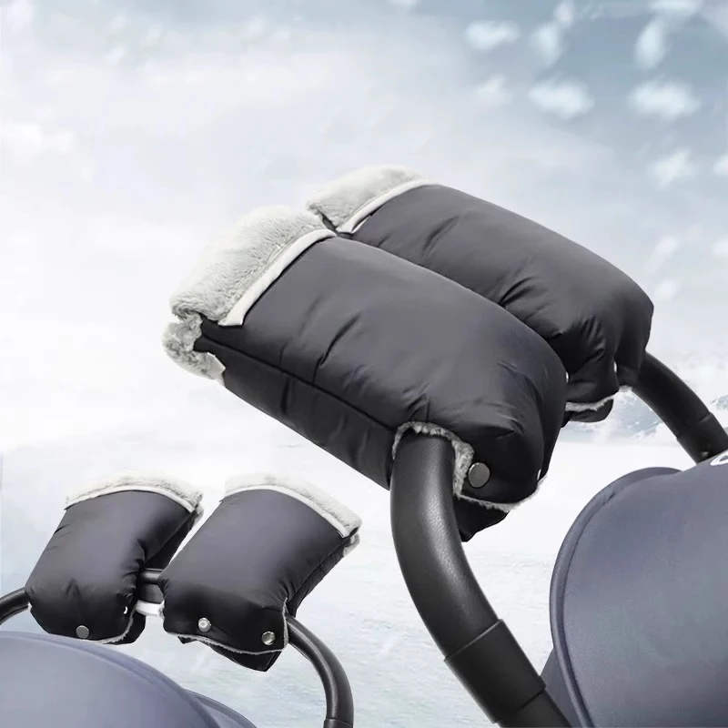 

Зимние перчатки для коляски, толстые ветрозащитные и морозостойкие грелки для рук, перчатки для коляски, подходящие для аксессуаров для руля коляски