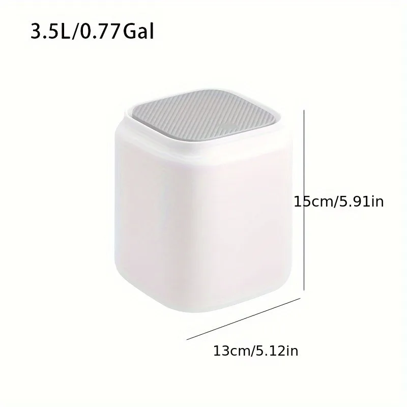 Mini Trash Can with Lid Compact Desktop Plastic Waste Bin Creative Press-Top Garbage Container 3.5L Capacity Ideal Home Office