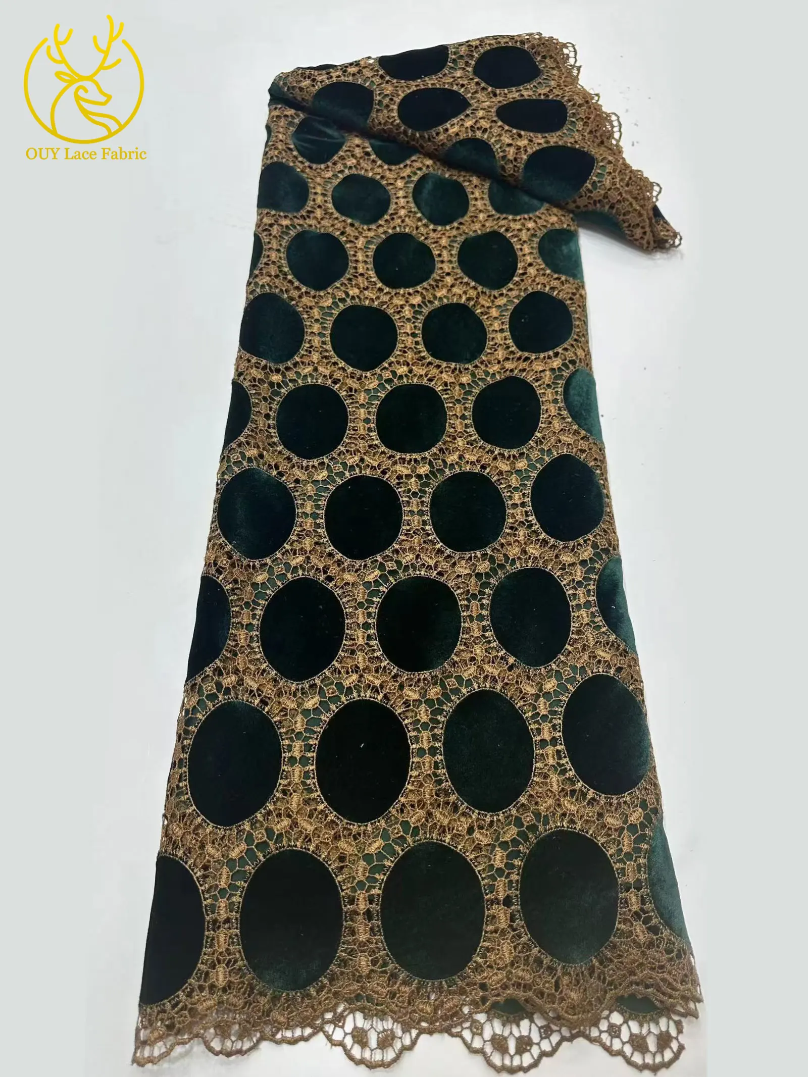 Tecido de renda guipure de veludo 2026 qualidade premium luxo africano nigeriano bordado tecido corte a laser vestido de festa feminino 5 metros