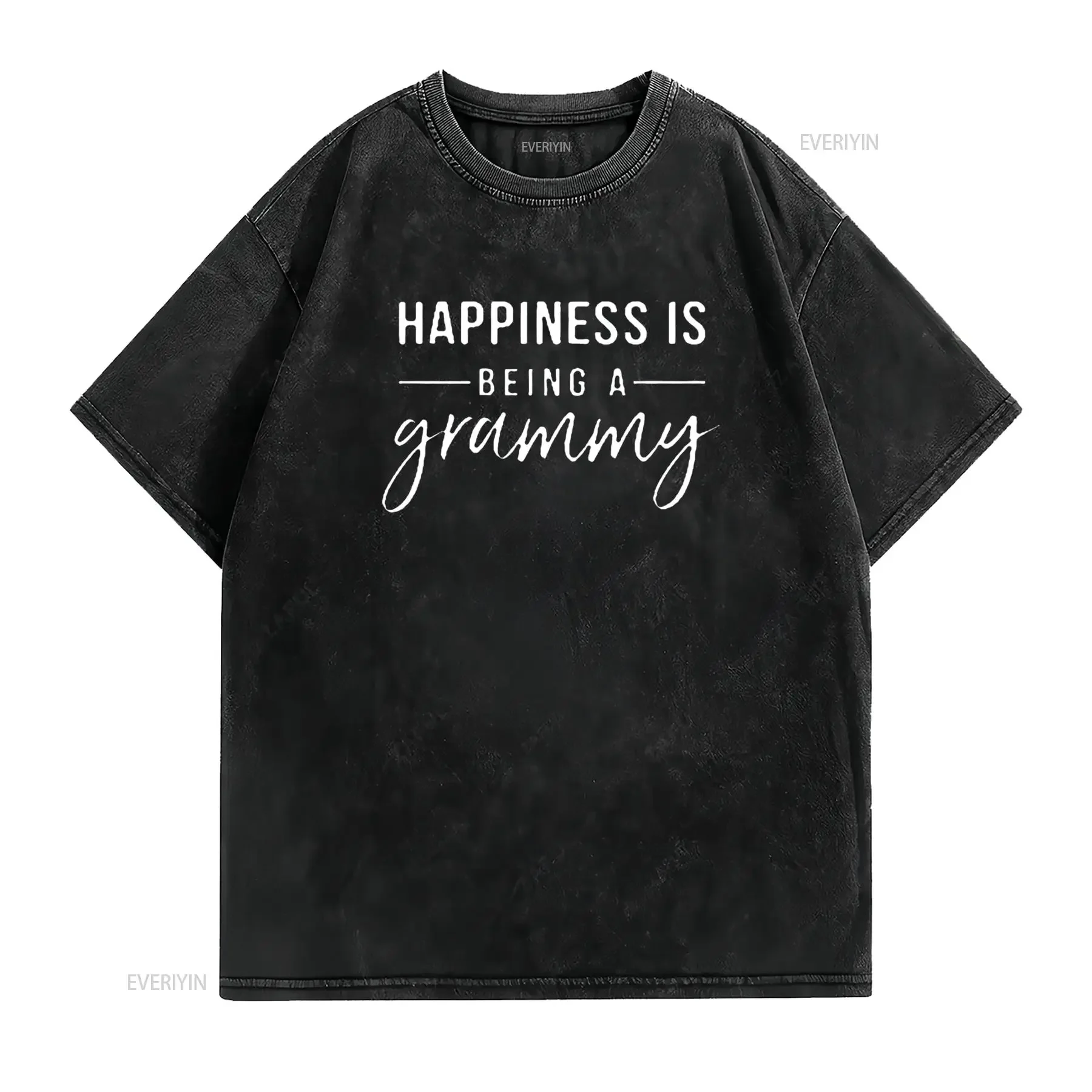 Happiness Is Being A Grammy Women S Novelty T Shirt Funny Mom Lift  vintage Washed fashion Slightly Soft Stylish Breathable