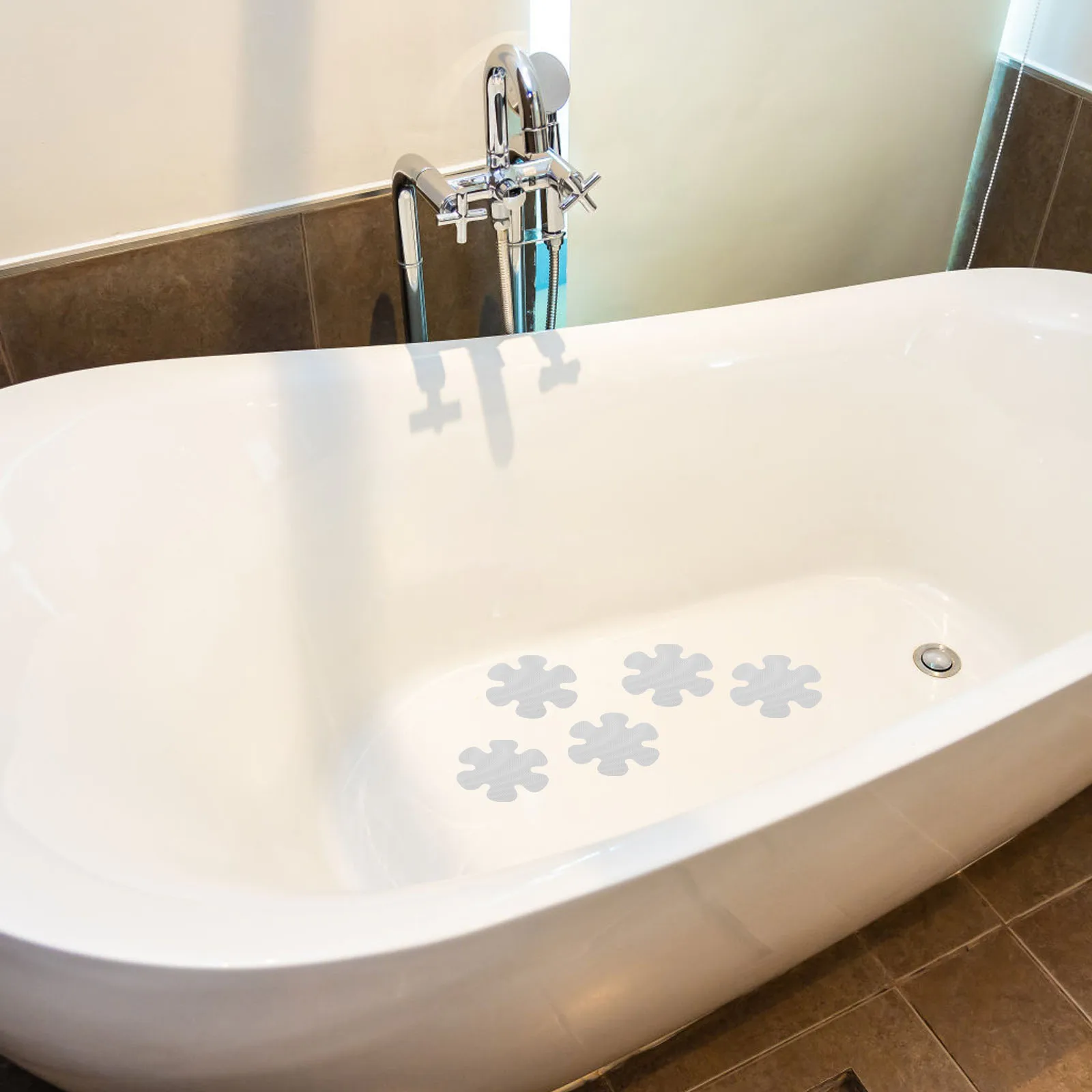 

20pcs Non Slip Stickers Transparent 10cm Flowers Bath Kitchen Safety Shower Decals Bathtub Adhesive Tiles Stair Floor