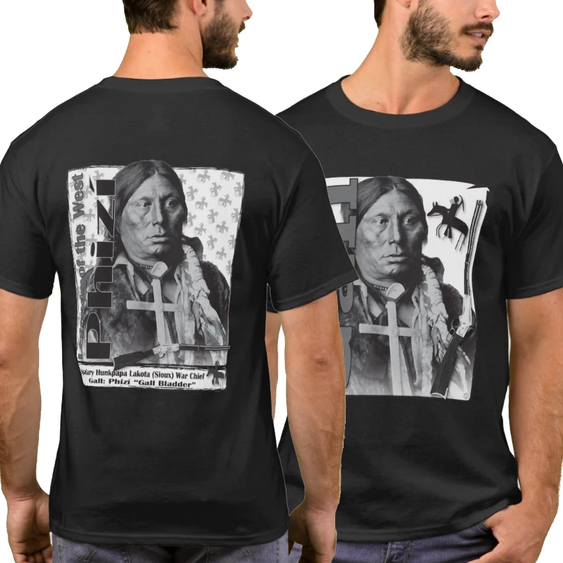 

Мужская футболка Gall Phizi Hunkpapa Lakota, новинка, 100% хлопок, с коротким рукавом и круглым вырезом, повседневный мужской топ