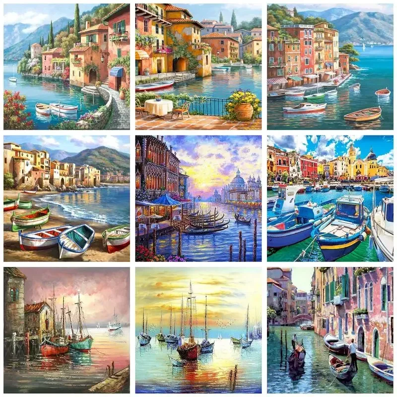 

546634 Acrylic Paint By Numbers DIY Frameless 60x75cm Painting For Oil Painting By Numbers On Canvas Landscape