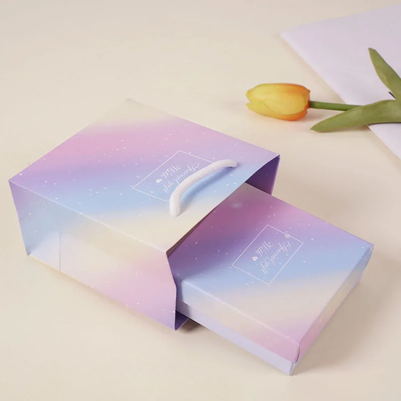 Customized Gradient Jewelry Box Jewelry Accessories Box Earring Necklace Packaging Box Set Simple Heaven and Eart