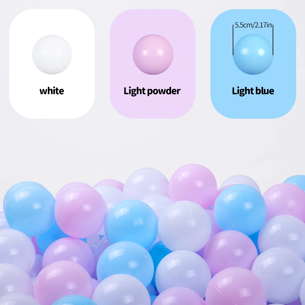 2,16 pulgadas, 100 Uds., bolas de plástico no tóxicas sin BPA gruesas, bolas multicolores a juego con bolsa, bolas de juguete para jugar a las casitas para niños