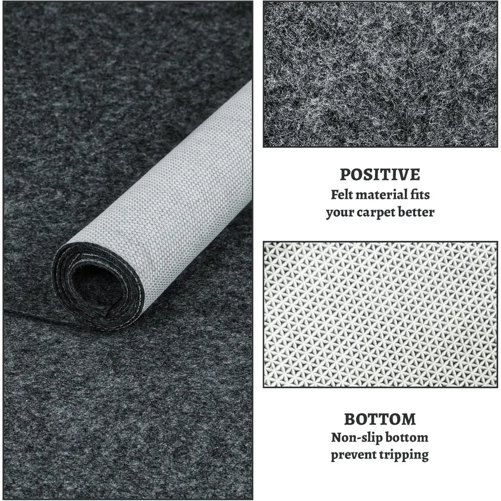 7x9 피트 방수 러그 패드 - 모든 바닥 유형, 특히 원목 바닥에 대한 미끄럼 방지 보호