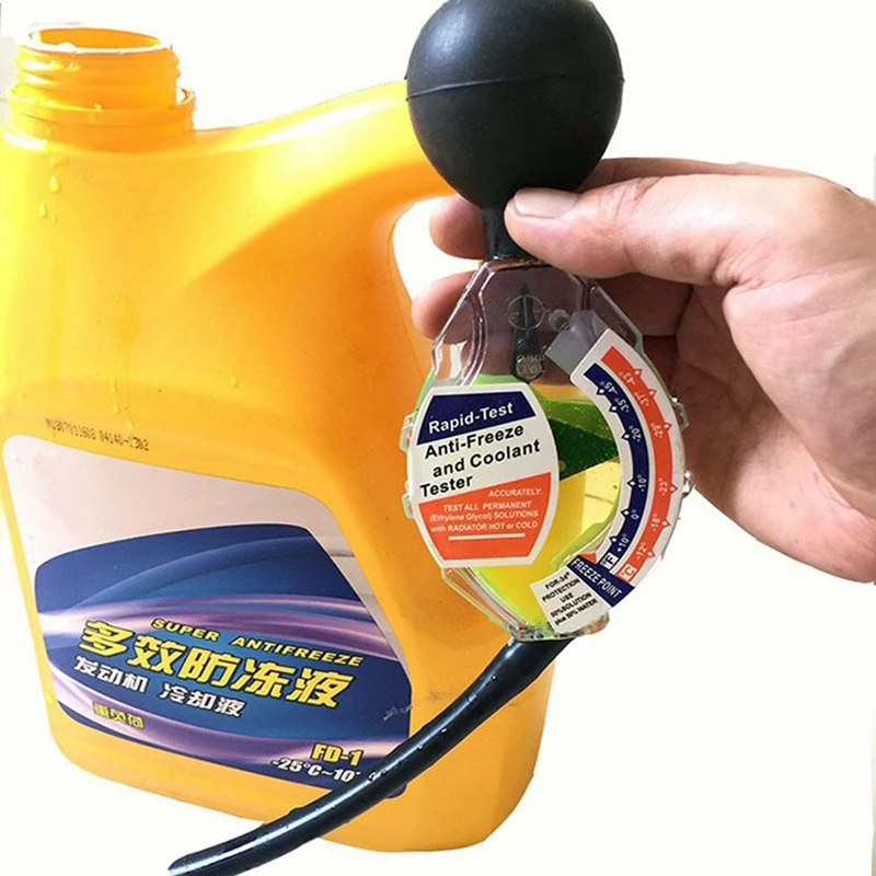 Probador de refrigerante con densitómetro anticongelante ° C ° F muestra anticongelante medidor de densidad de dial preciso herramienta de refrigerante de radiador de coche