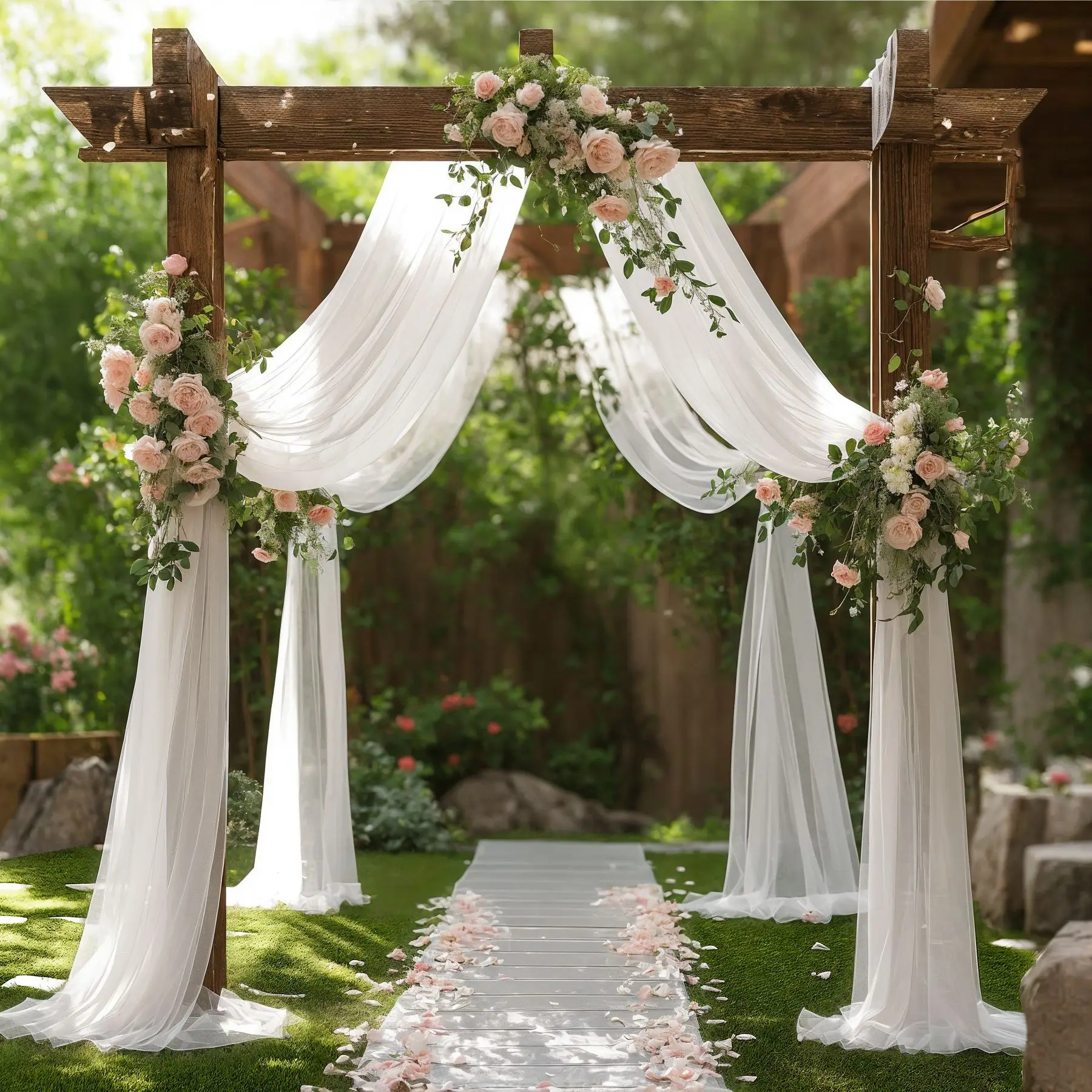 

5/8/10m Wedding Arch Drapes Decorations Tulle Fabric Drapery For Baby Shower Birthday Party Backdrop Wedding Chair Sashes Decor