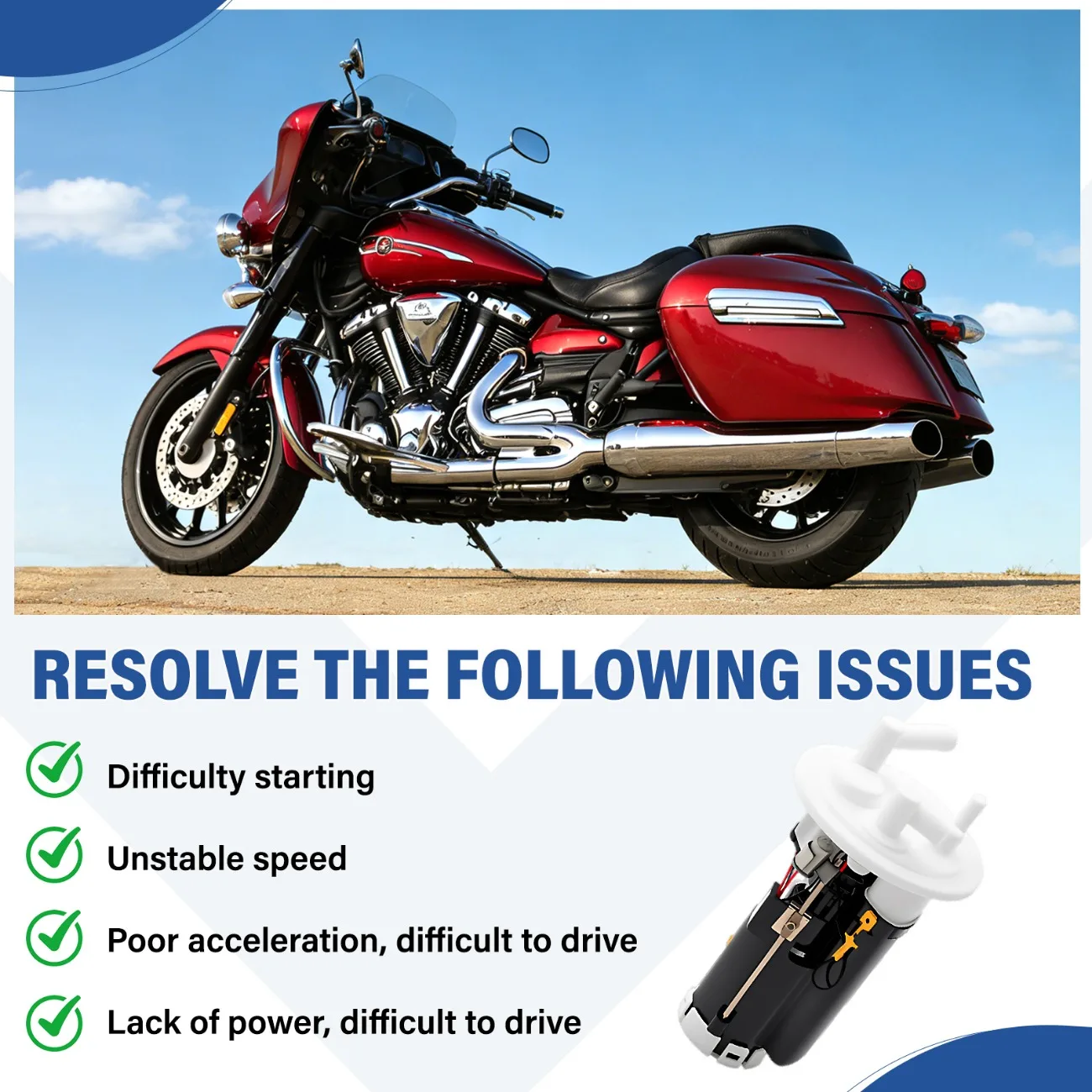 For Yamaha Raider Roadliner Stratoliner XV1900 2006-2018 Fuel Pump Assembly 1D7-13907-01-00 1D7-13907-00-00 Car Accessories