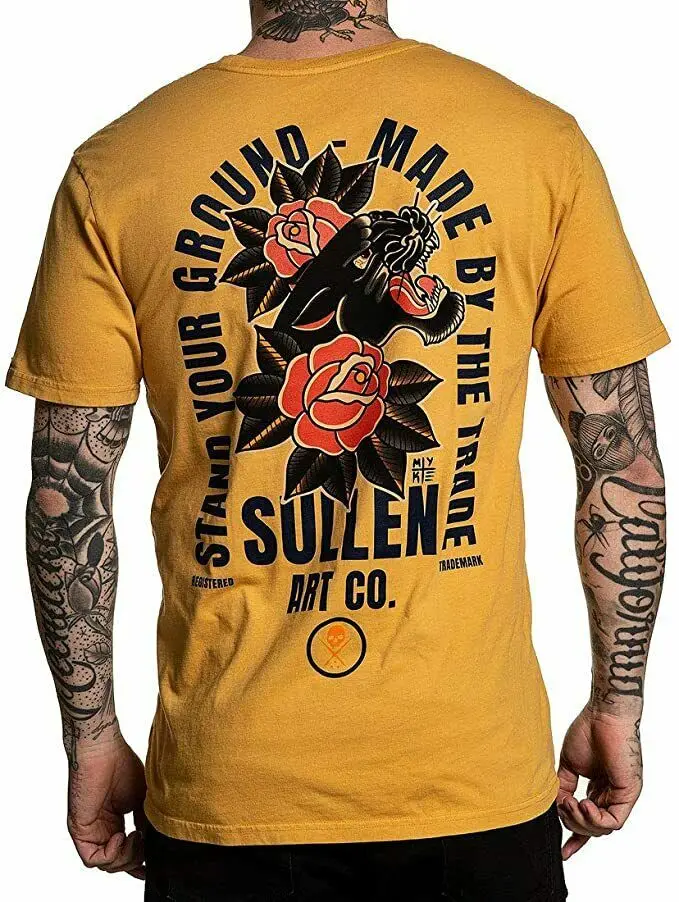 Sullen Chambers Traditional Panther Roses Tattoos Art Urban T Shirt SCM2801P