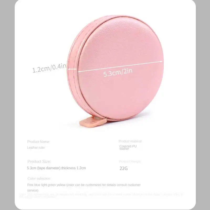 150cm 60" Retractable Ruler Leather Measuring Auto Shrink Portable Roll Centimeter Inch Measuring Tool