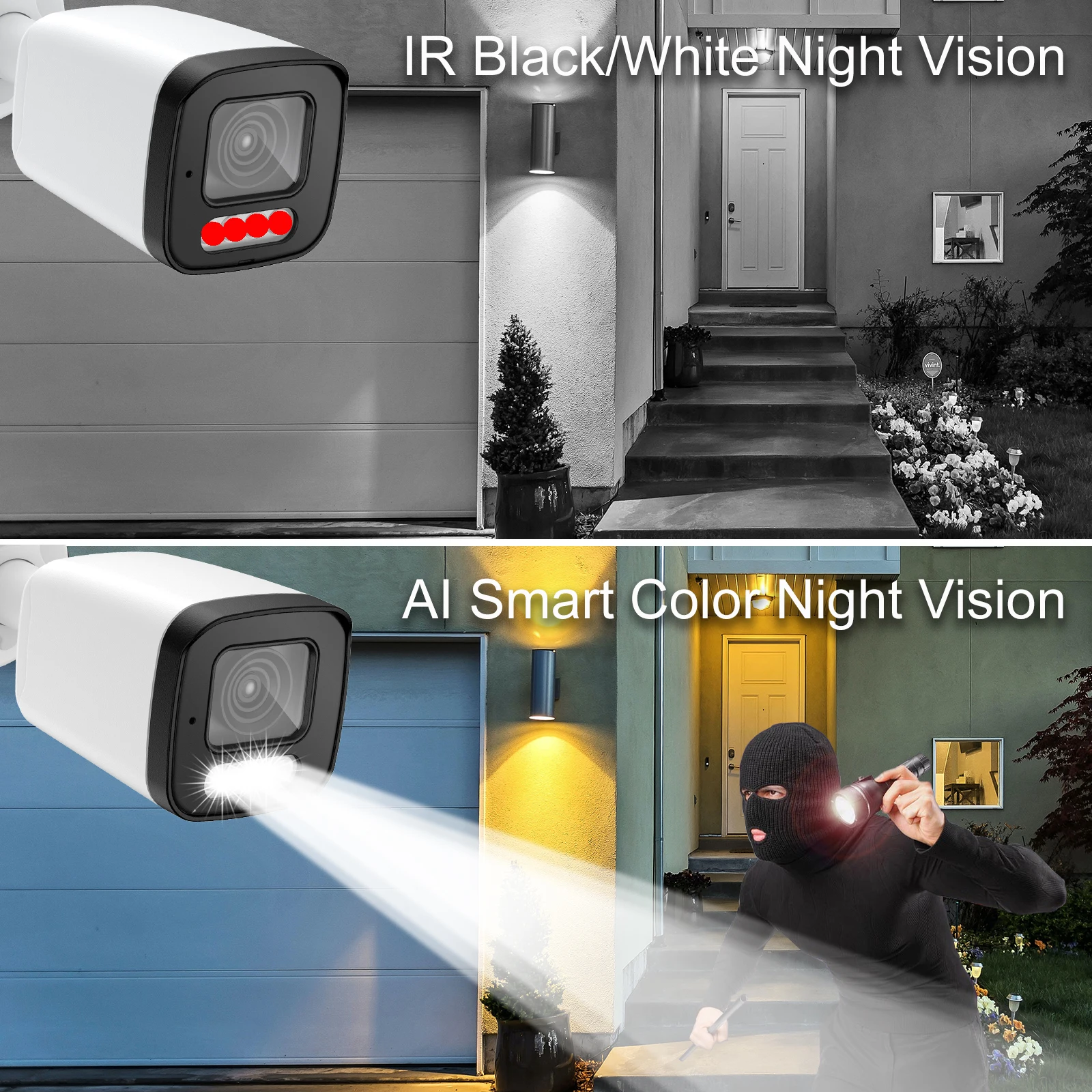 Gadinan-sistema de cámaras de seguridad para exteriores, Kit de vigilancia con visión nocturna a Color, 4K, 8MP, detección facial, 10 canales, POE,